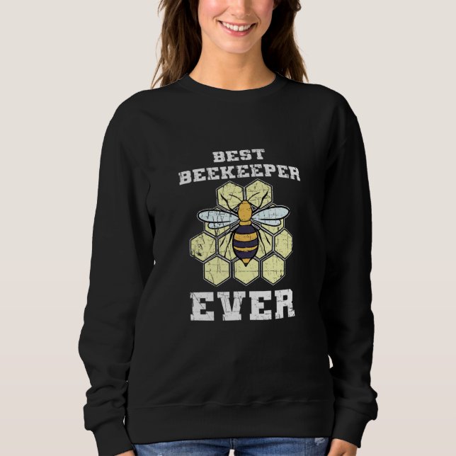 Best Beekeeper Ever Beekeeping Retro Honeycomb Api Sweatshirt (Front)