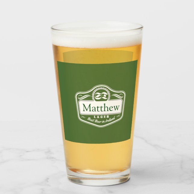 Best Beer Personalised Mug Glass (Front Filled)
