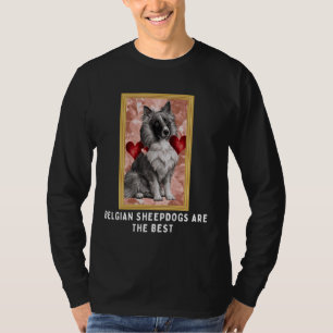 Best Belgian Sheepdog Red Hearts Art Pet Dog Owner T-Shirt