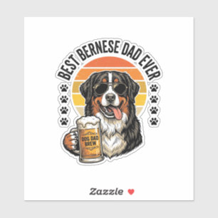Best Bernese Dad Ever Vintage Dog Beer Shirt Desig