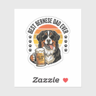Best Bernese Dad Ever Vintage Dog Beer Shirt Desig