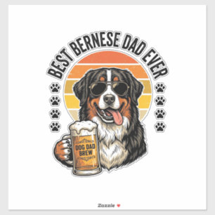 Best Bernese Dad Ever Vintage Dog Beer Shirt Desig