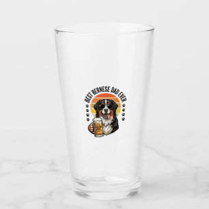 Best Bernese Dad Ever Vintage Dog Beer Shirt Desig Glass