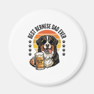 Best Bernese Dad Ever Vintage Dog Beer Shirt Desig Magnet