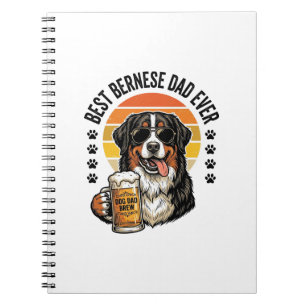 Best Bernese Dad Ever Vintage Dog Beer Shirt Desig Notebook