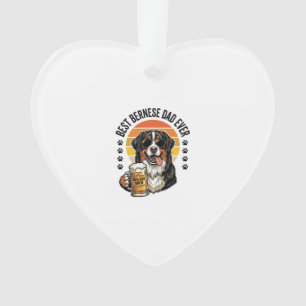 Best Bernese Dad Ever Vintage Dog Beer Shirt Desig Ornament