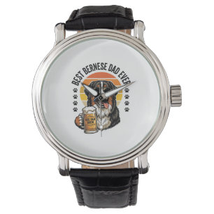 Best Bernese Dad Ever Vintage Dog Beer Shirt Desig Watch