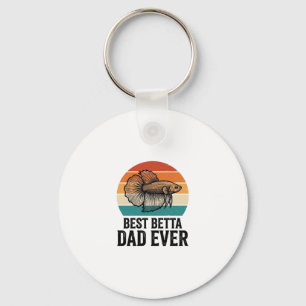 Best Betta Dad Ever Vintage Fish Design_1 Key Ring