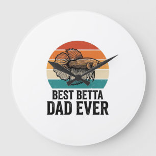Best Betta Dad Ever Vintage Fish Design_1 Large Clock