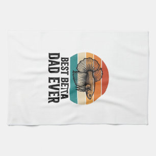 Best Betta Dad Ever Vintage Fish Design_1 Tea Towel