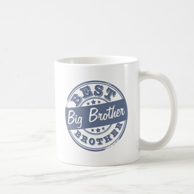 Best Big Brother - rubber stamp effect - Coffee Mug (Right)
