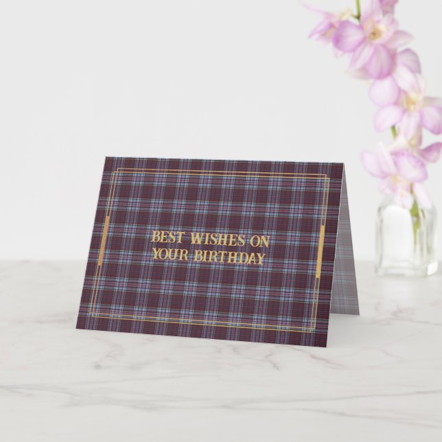 Best Birthday Wishes Province of Ontario Tartan Card (Orchid)