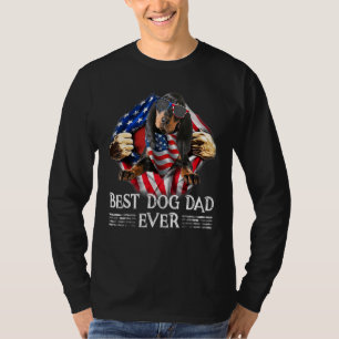 Best Black And Tan Coonhound Dad Ever American Fla T-Shirt