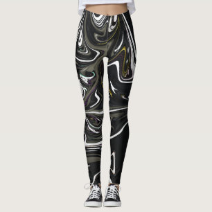 Best black and white abstract art, abstract paint leggings