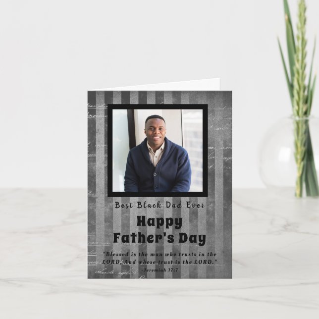 Best Black Dad Ever Father's Day Photo Card (Front)