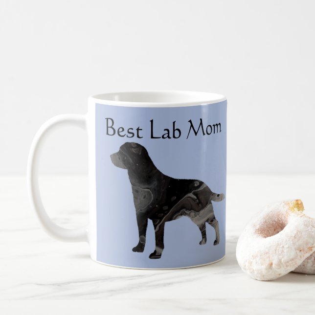Best Black Lab Mum Coffee Mug Customise Labrador (With Donut)