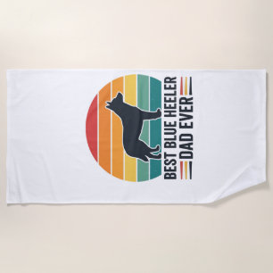 Best Blue Heeler Dad Ever Vintage Dog Dad Design_1 Beach Towel