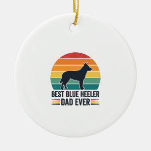 Best Blue Heeler Dad Ever Vintage Dog Dad Design_1 Ceramic Tree Decoration