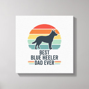 Best Blue Heeler Dad Ever Vintage Dog Shirt Design Canvas Print