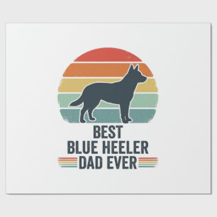 Best Blue Heeler Dad Ever Vintage Dog Shirt Design Wrapping Paper