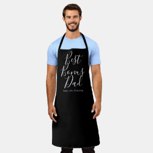 Best Bonus Dad black custom script step kids names Apron