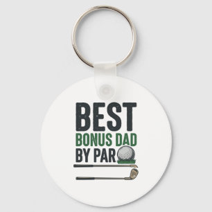 Best Bonus Dad by Par Golf Shirt Design_1 Key Ring