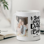 Best Bonus Dad Ever 2 Photo Keepsake Coffee Mug<br><div class="desc">Create a unique gift for a bonus dad with this modern quote and 2 photo coffee mug. Design features the text 'Best Bonus Dad Ever', a cute little heart, kids name/s The colour combo can be changed to any colour by clicking 'customise further'. Makes a great gift for dad this...</div>