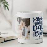 Best Bonus Dad Ever 2 Photo Keepsake Coffee Mug<br><div class="desc">Create a unique gift for a bonus dad with this modern quote and 2 photo coffee mug. Design features the text 'Best Bonus Dad Ever', a cute little heart, kids name/s The colour combo can be changed to any colour by clicking 'customise further'. Makes a great gift for dad this...</div>