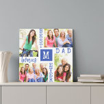 Best Bonus Dad Ever Blue White 4 Photo Collage Canvas Print<br><div class="desc">Personalised canvas for the Best Bonus Dad Ever. Lovely photo gift for your stepdad on Father's Day or to show appreciation at any time of the year. The photo template is set up for you to add 4 of your favourite family pictures and you can also add your chosen initial...</div>