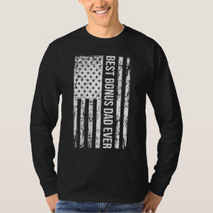 Best Bonus Dad Ever For Stepdad American Flag 1 T-Shirt