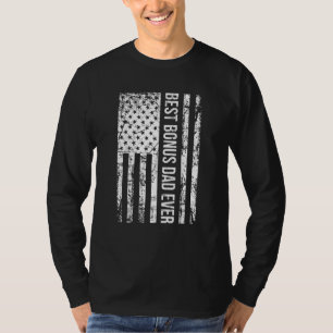 Best Bonus Dad Ever For Stepdad American Flag Mens T-Shirt