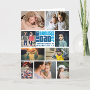 Best Bonus Dad Ever Photo Collage Father's Day   Card