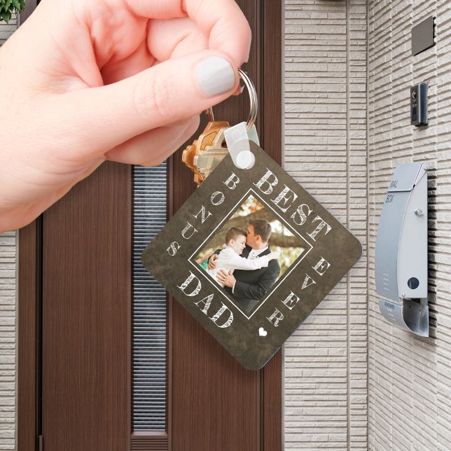 Best bonus dad ever stepdad Father's Day photo Key Ring (Creator Uploaded)
