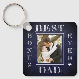 Best bonus dad ever stepdad Father's Day photo Key Ring