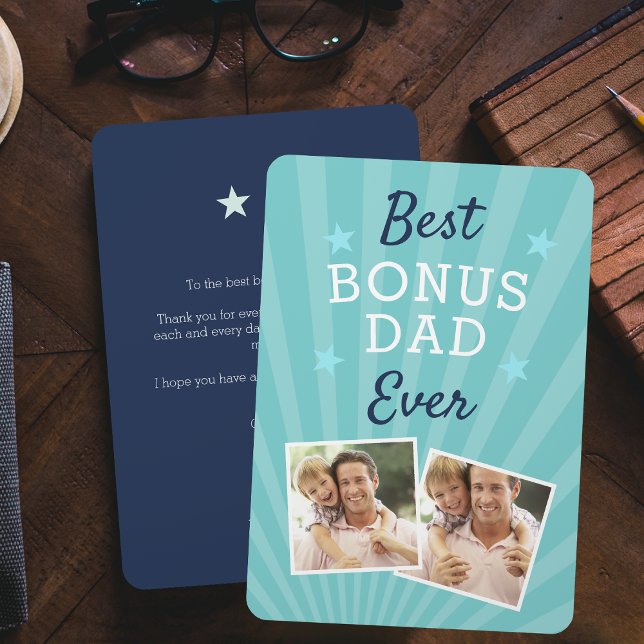 Best Bonus Dad Ever Stepfather Father's Day Photo Card (Creator Uploaded)