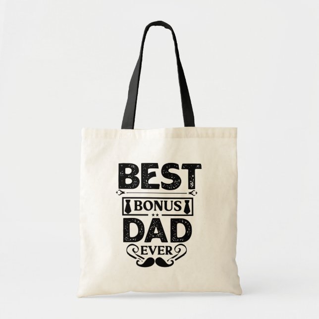 Best Bonus Dad Ever Tote Bag (Front)