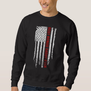 Best Bonus Daddy Ever American Usa Flag Fathers Da Sweatshirt