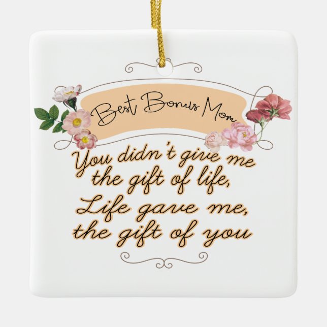Best Bonus Mum Ceramic Ornament (Front)
