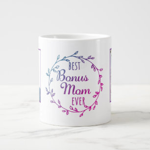 Best Bonus Mum Ever Two Photo Template  Large Coffee Mug