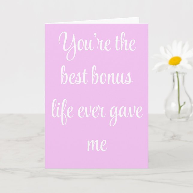 Best Bonus Mum Love Quote Heartfelt Card (Small Plant)