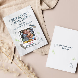 Best Bonus Mum Mothers Day Stepmom Custom Photo Holiday Card
