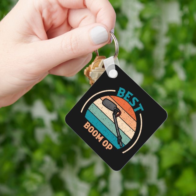 Best Boom Op - Retro Style Keychain (Hand)
