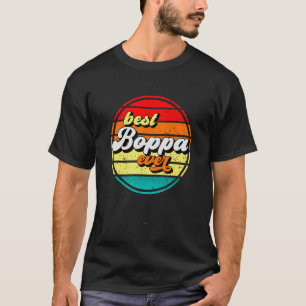 Best Boppa Ever Fathers Day Grandpa Retro Vintage T-Shirt