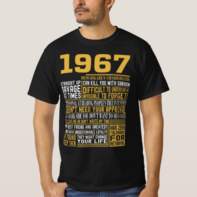 Best Born in 1967 Facts for Mens, Womens, Bday Gif T-Shirt (Front)
