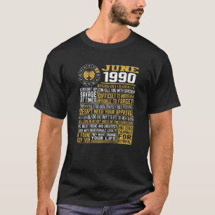 Best Born June 1990 Gemini Zodiac Signs 31St Birth T-Shirt