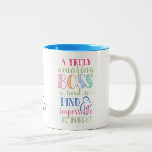 Best boss, boss mug, boss gift, retirement Two-Tone coffee mug (Right)