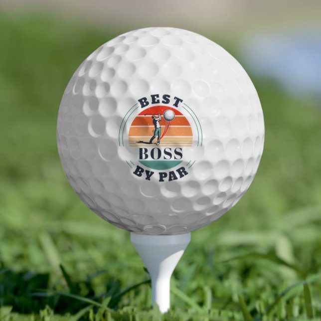 Best Boss By Par Custom Retro Retirement Gifts Golf Balls (Best Boss by Par Golf Lover Retirement Gift Golf Balls)
