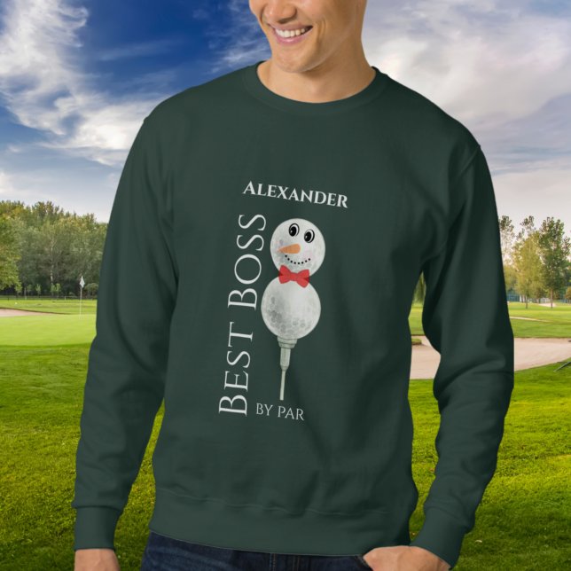 Best Boss by Par :Golf Ball Snowman  Red Bowtie Sw Sweatshirt (Creator Uploaded)