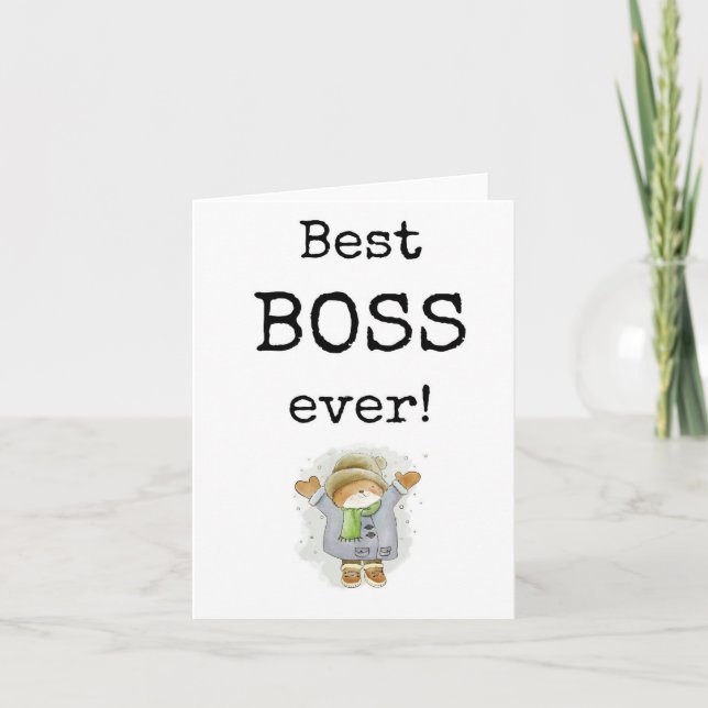 Best Boss Ever, Appreciation Card, Cute Card (Front)