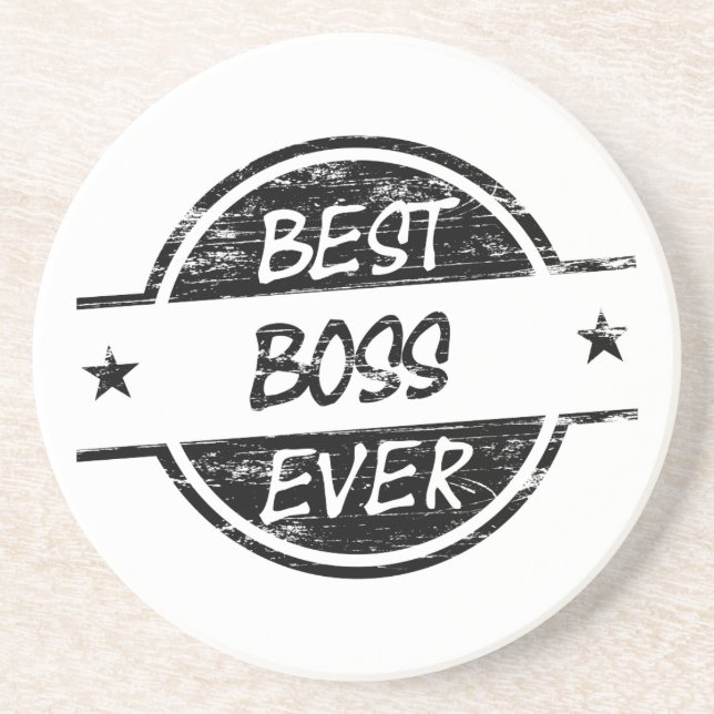 Best Boss Ever Black Coaster (Front)
